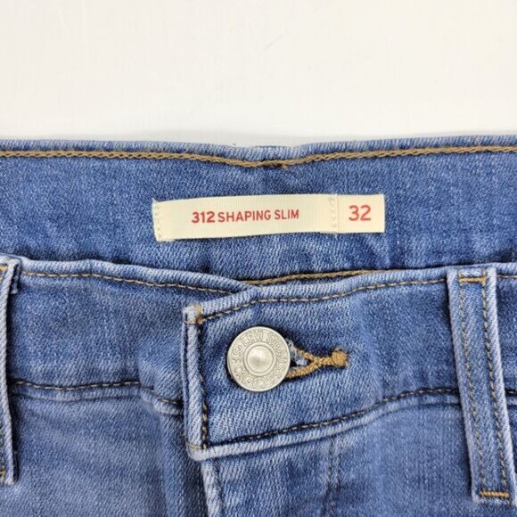 Levi's 312 Jeans Women's 32 SHORT Blue Mid Rise Shaping Slim Stretch Denim NEW - Picture 4 of 14